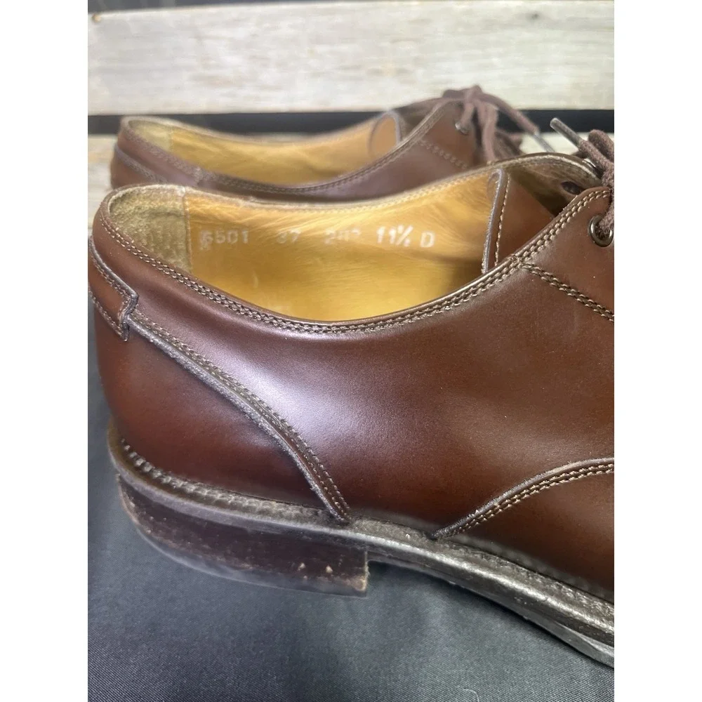 Bacco Bucci Brown Leather Lace Up Shoes 11.5 D Made In‎ Italy 6501